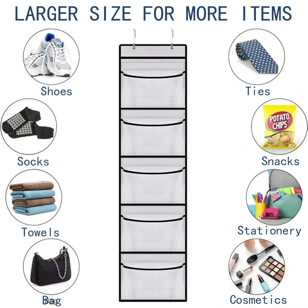 Over-Door Hanging Organizer - 5 Pockets