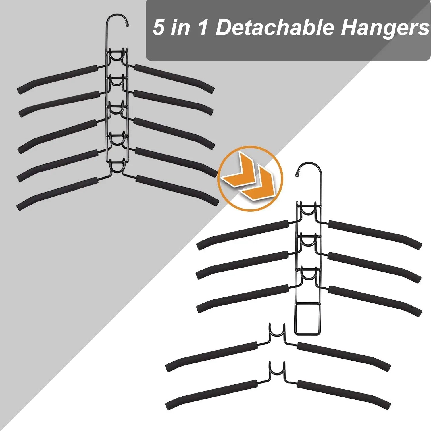 Five-Tier Hanging Closet Hanger with Hooks – Space-Saving Organizer