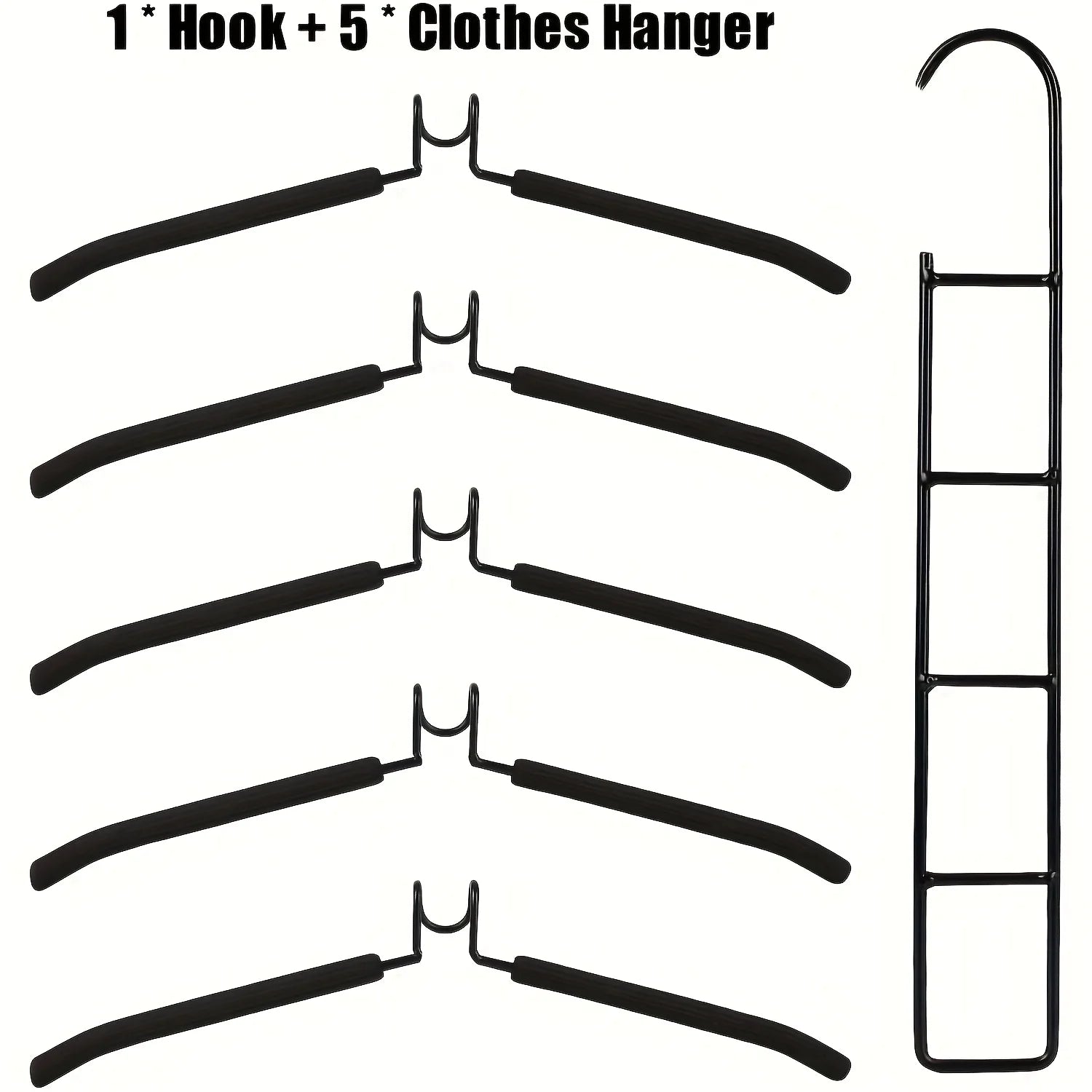Five-Tier Hanging Closet Hanger with Hooks – Space-Saving Organizer