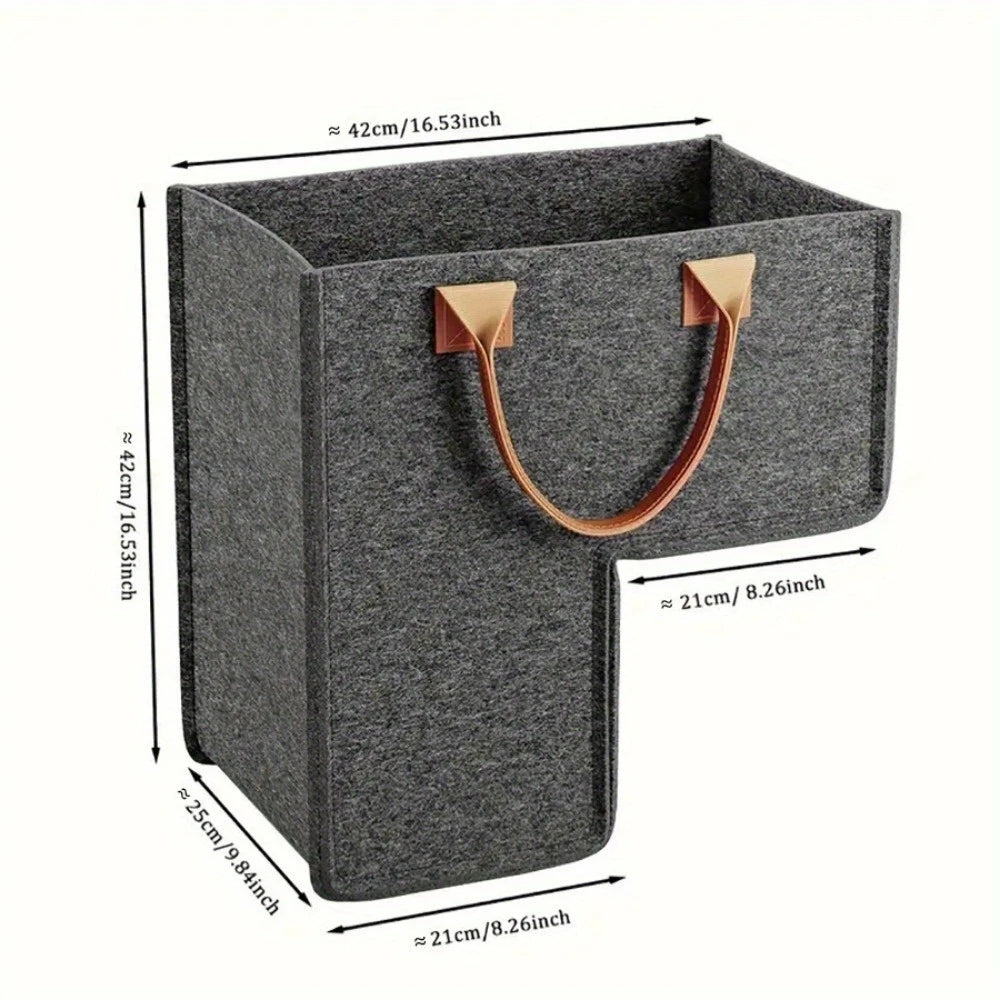 Stair Storage Basket with Leather Handles – Fits Right on Your Steps