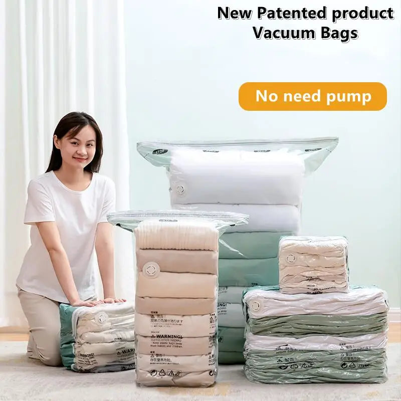 Compression storage bags with a hand-roll valve design