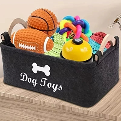 Felt Dog Toy Basket – Because Every Good Dog Deserves a Toy Box