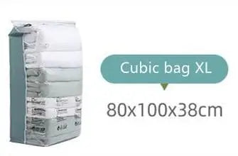 Cubic compression storage bag, XL size 80 x 100 x 38 cm