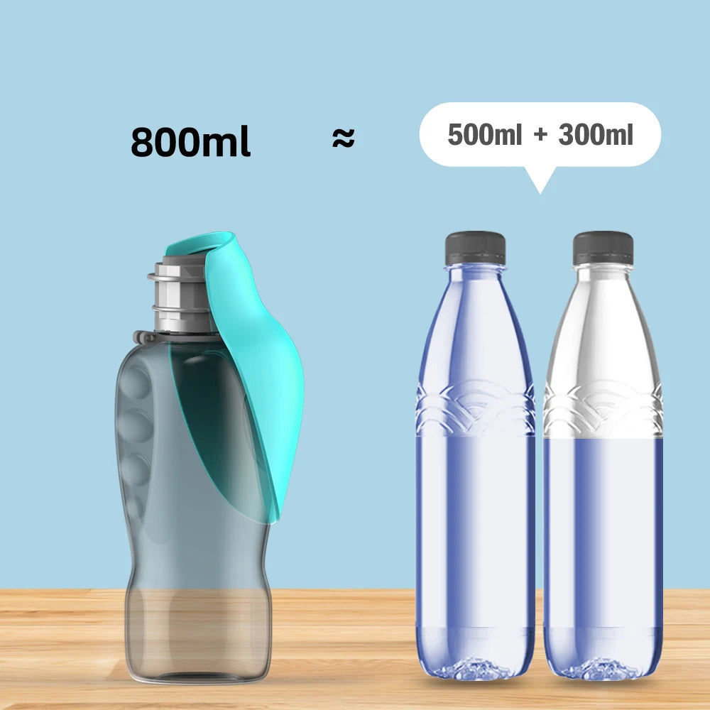 800ml travel pet water bottle capacity compared to two standard water bottles