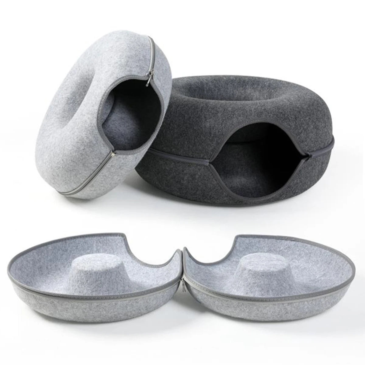 Donut Cat Cave & Tunnel Bed – The Hideout Your Cat Actually Wants