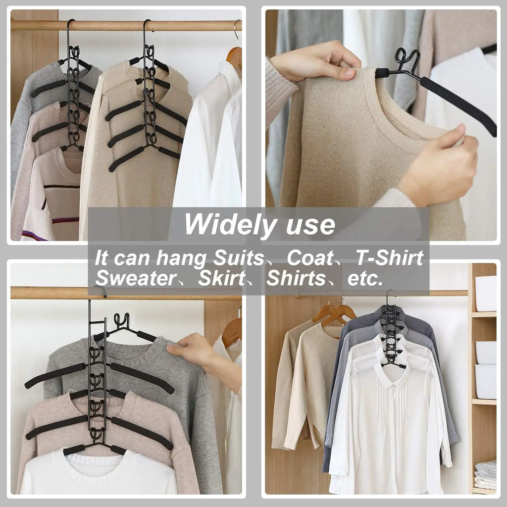 Five-Tier Hanging Closet Hanger with Hooks – Space-Saving Organizer