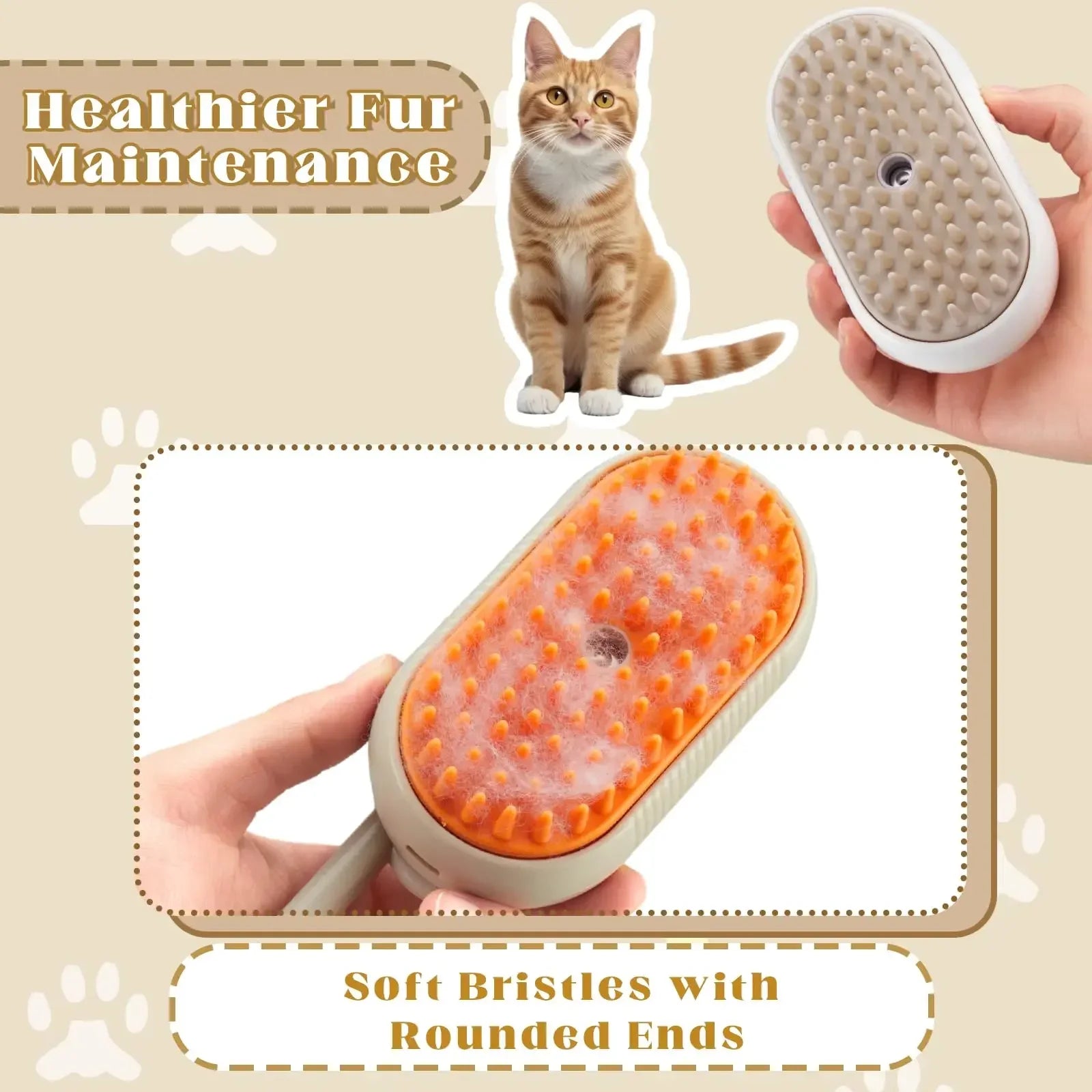 Steam Grooming Brush – Mist, Brush and Soothe in One Pass